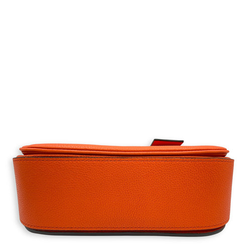 Vivienne NM Orange Crossbody Bag in Calfskin, Silver hardware