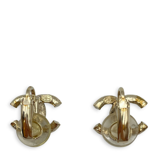 CC Crystal Gold Clip On Earrings
