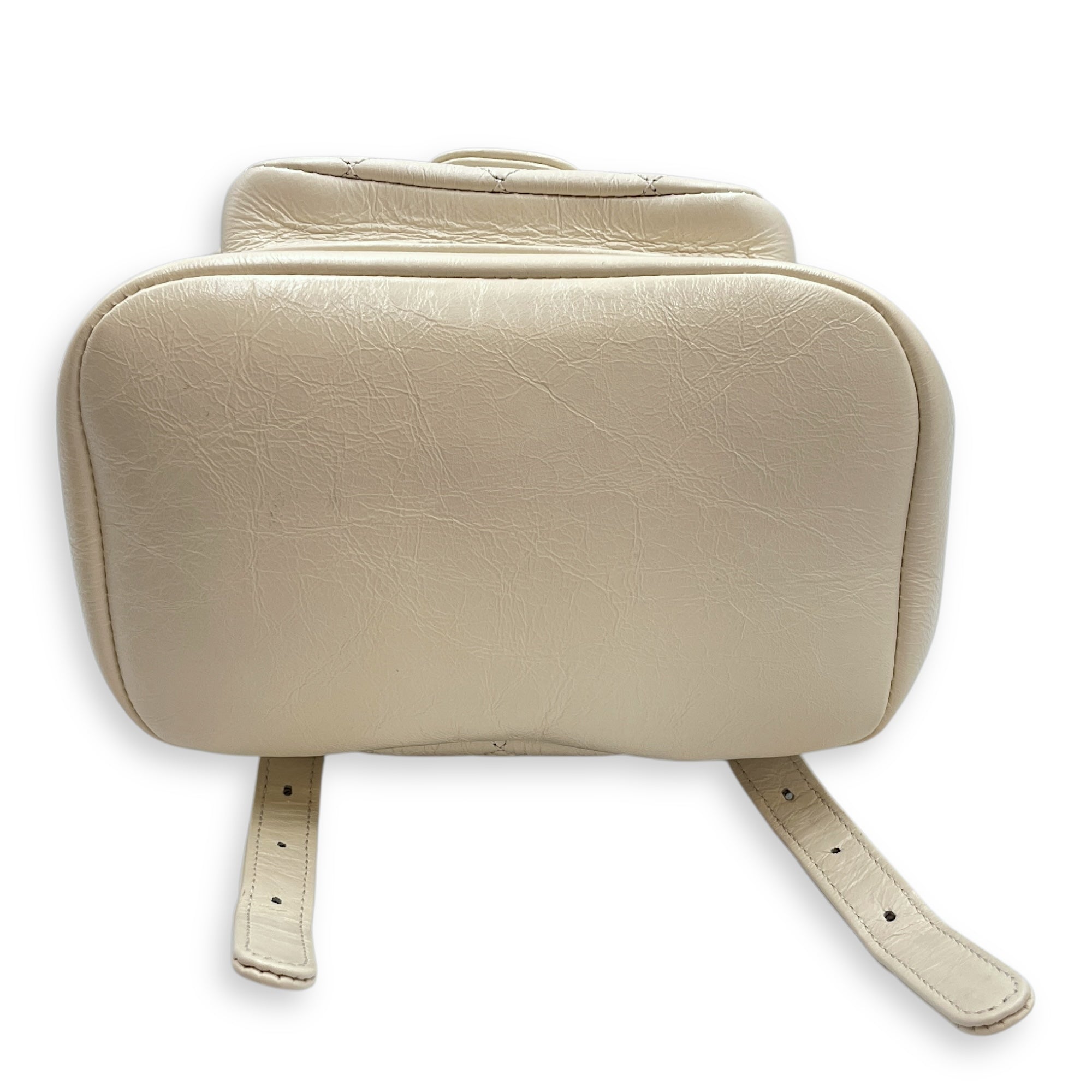 Duma Mini White Backpack in Caviar Leather, Gold hardware
