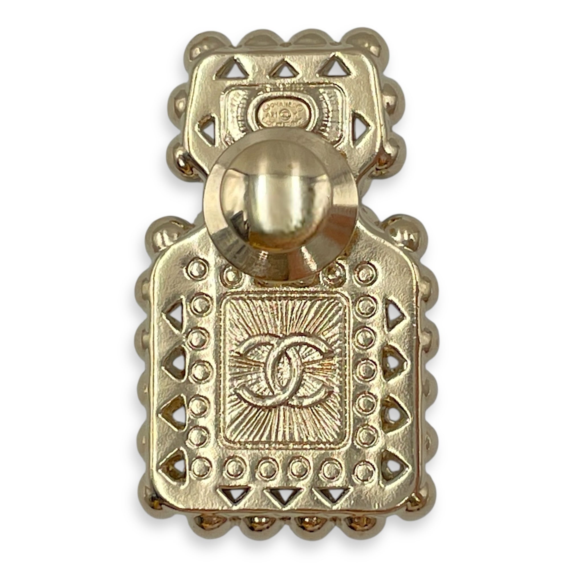 CC Perfume Bottle White Brooch , Resin Crystal hardware