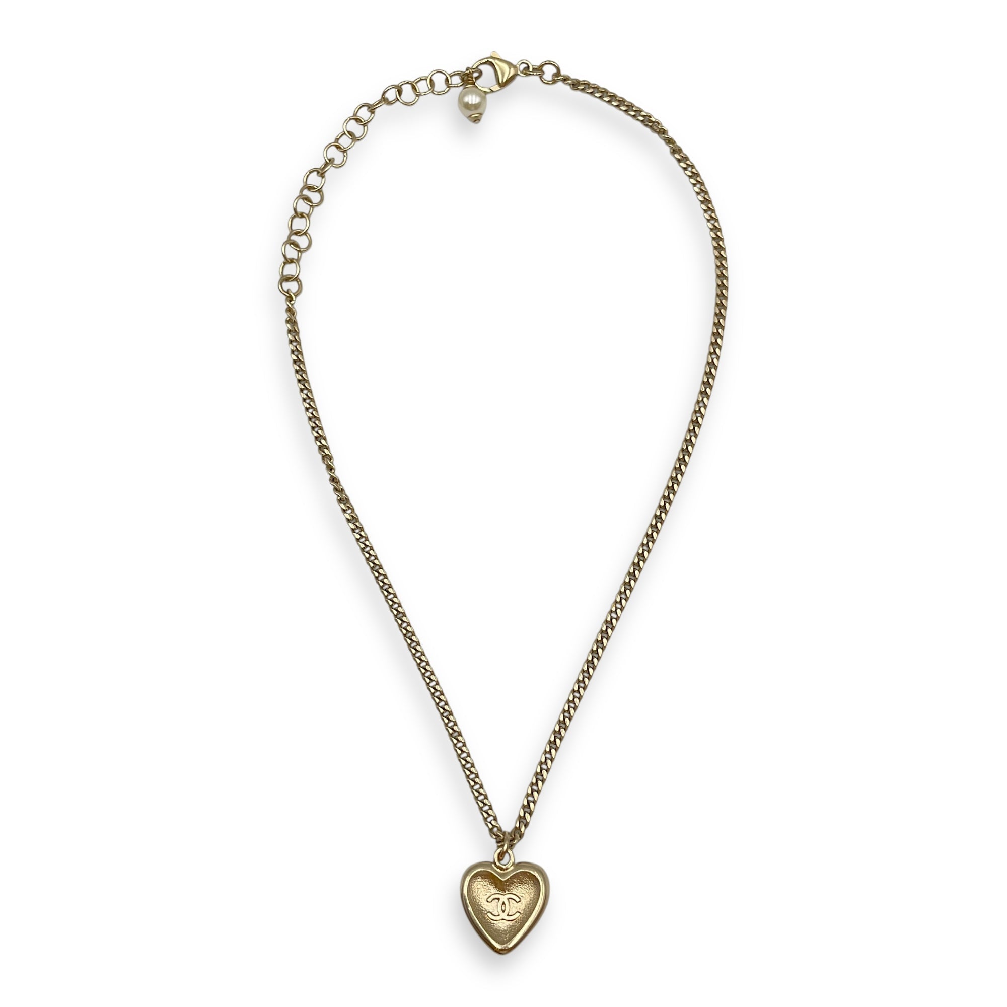 Heart Crystals and White Resin  Gold Hardware  Necklace