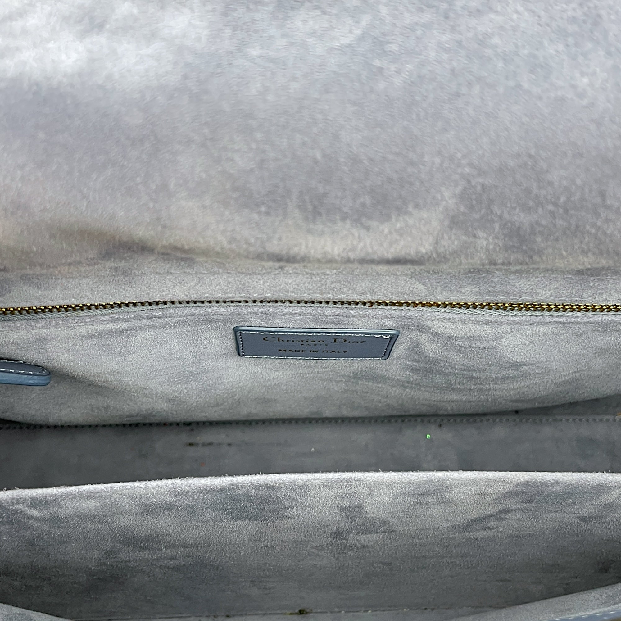 Lady Dior Cannage Large Blue Shoulder Bag in Lambskin, Gold hardware