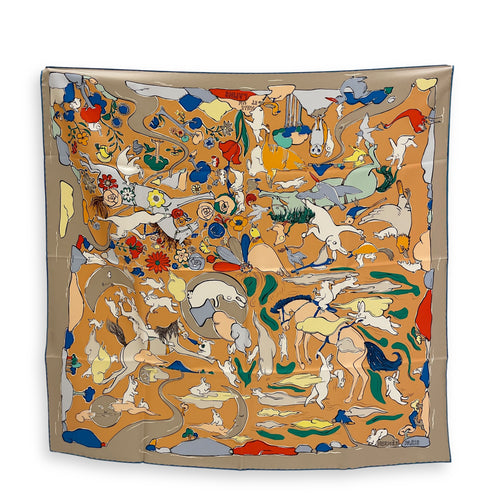 Mille Et Un Lapins 90 Bleu/Vert/Rouge Scarf