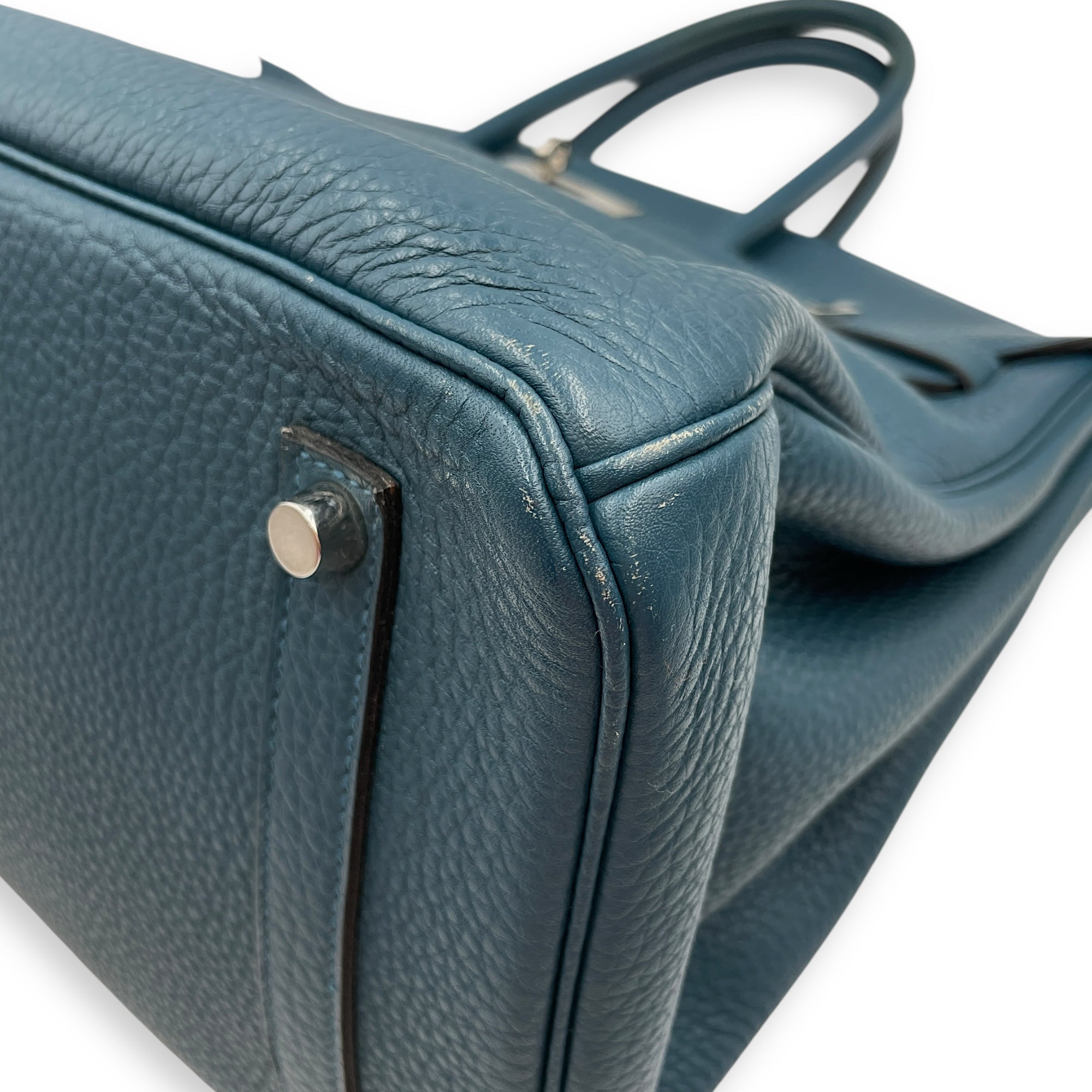 Birkin 35 Blue De Galice in Clemence, Palladium hardware