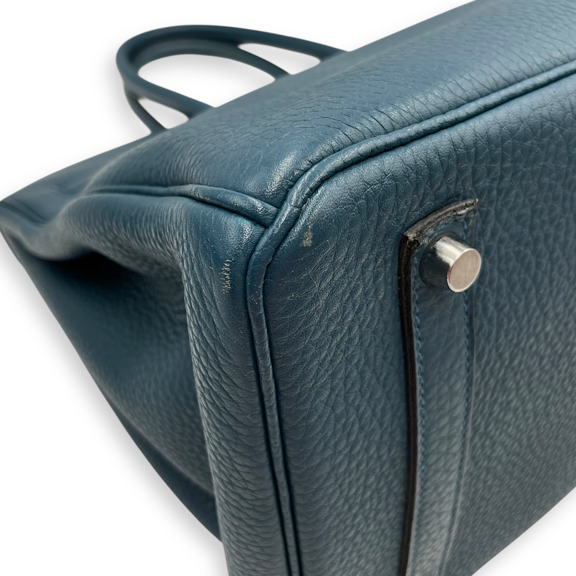 Birkin 35 Blue De Galice in Clemence, Palladium hardware