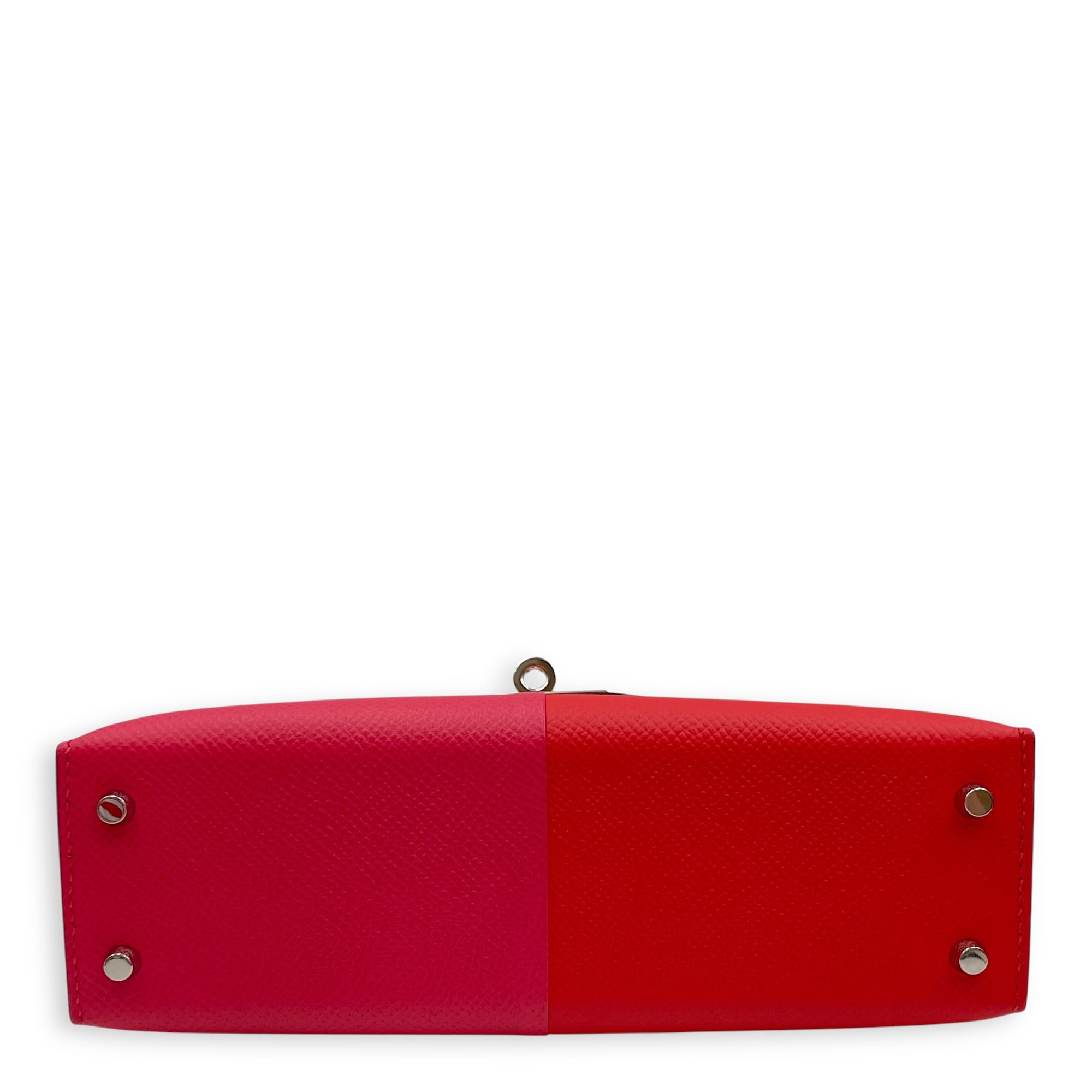 Sellier Kelly Casaque 20 Rouge De Coeur/Rose Extrteme/Blue Zanzibar in Epsom, Palladium hardware