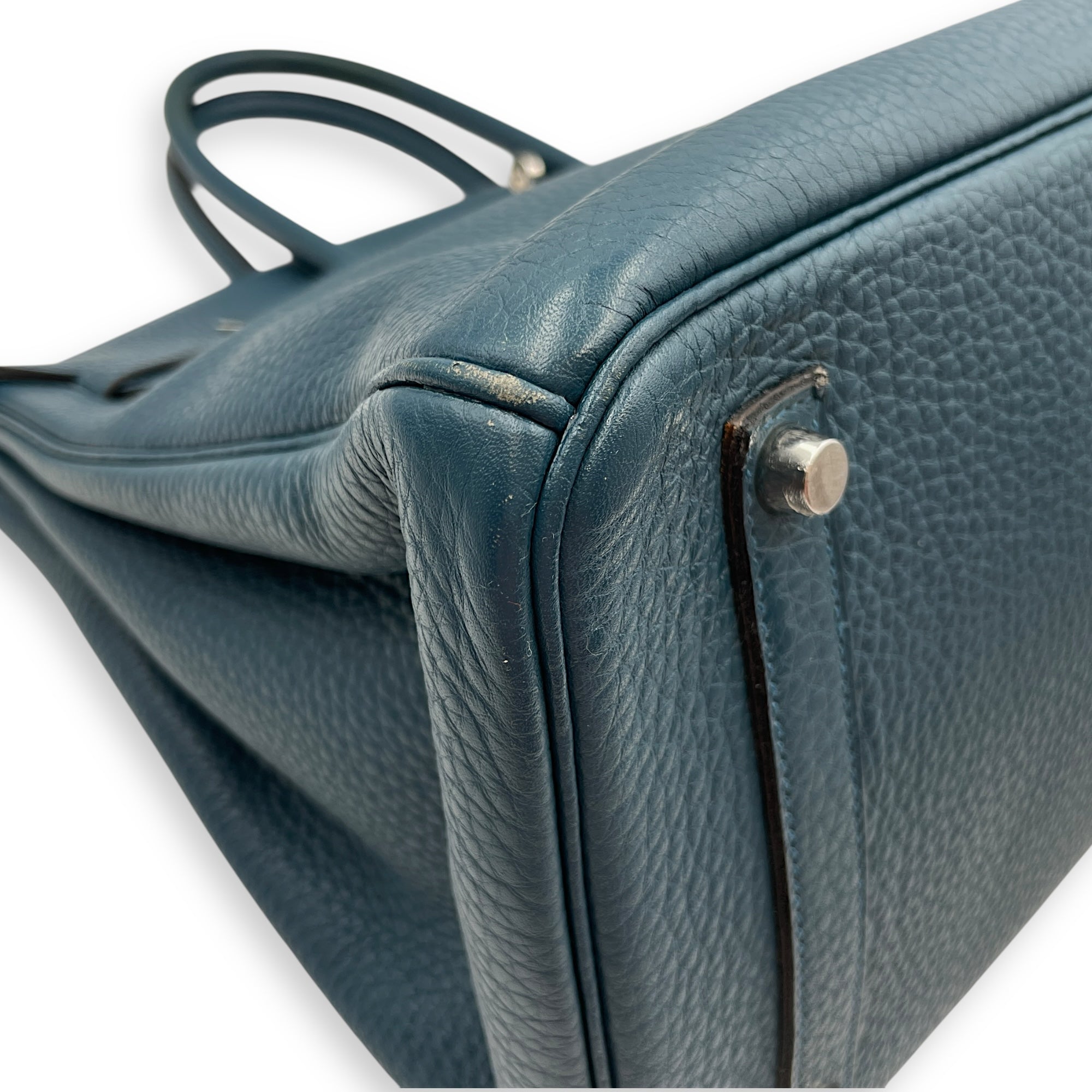 Birkin 35 Blue De Galice in Clemence, Palladium hardware