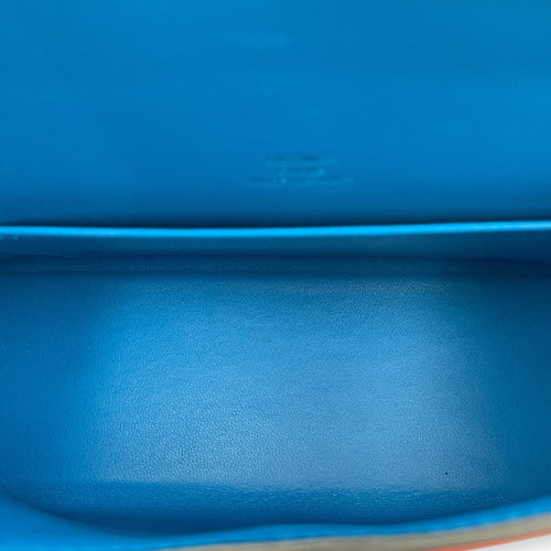 Sellier Kelly Casaque 20 Rouge De Coeur/Rose Extrteme/Blue Zanzibar in Epsom, Palladium hardware