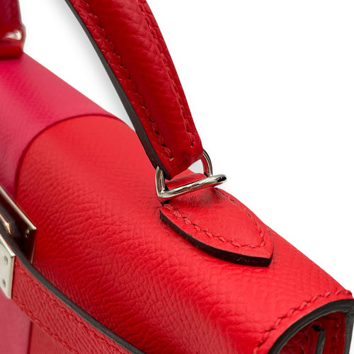 Sellier Kelly Casaque 20 Rouge De Coeur/Rose Extrteme/Blue Zanzibar in Epsom, Palladium hardware