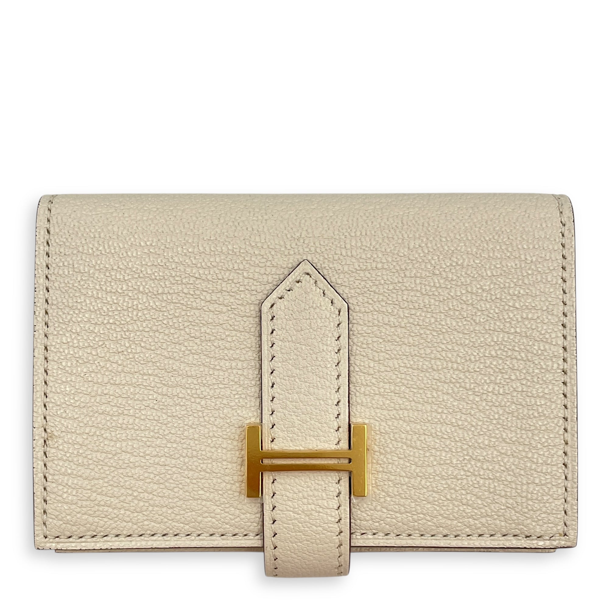 Bearn Mini Nata Wallet in Chevre Mysore, Gold hardware