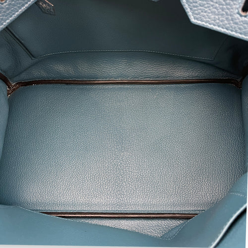 Birkin 35 Blue De Galice in Clemence, Palladium hardware