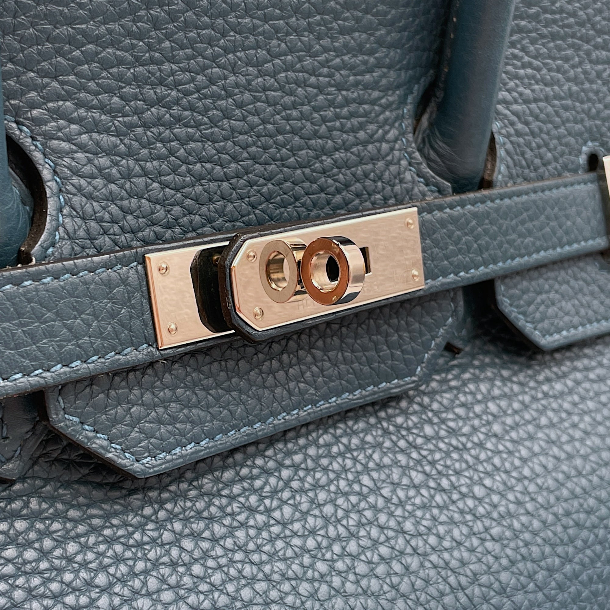 Birkin 35 Blue De Galice in Clemence, Palladium hardware