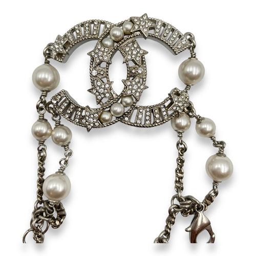 CC Silver Bracelet in Pearl & Crystal, Resin hardware