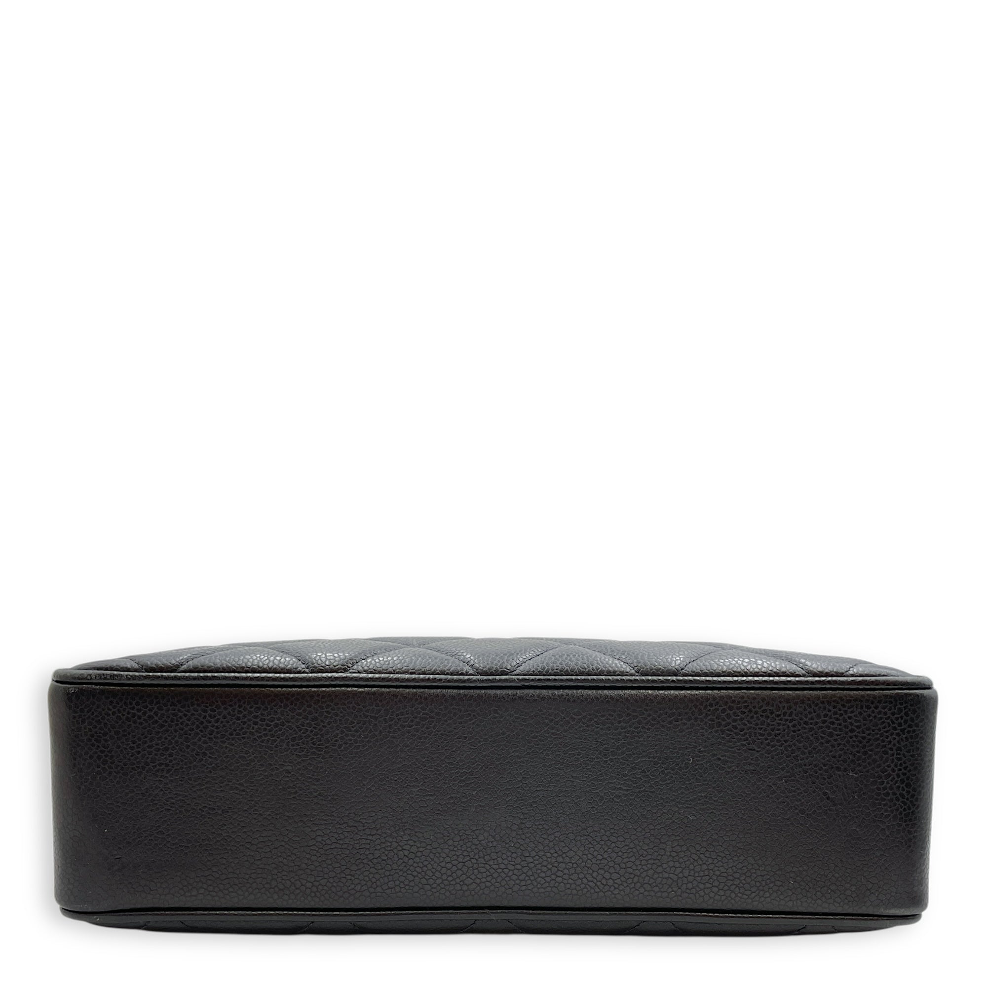 Vintage Big CC Logo Black Shoulder Bag in Caviar Leather, Gold hardware