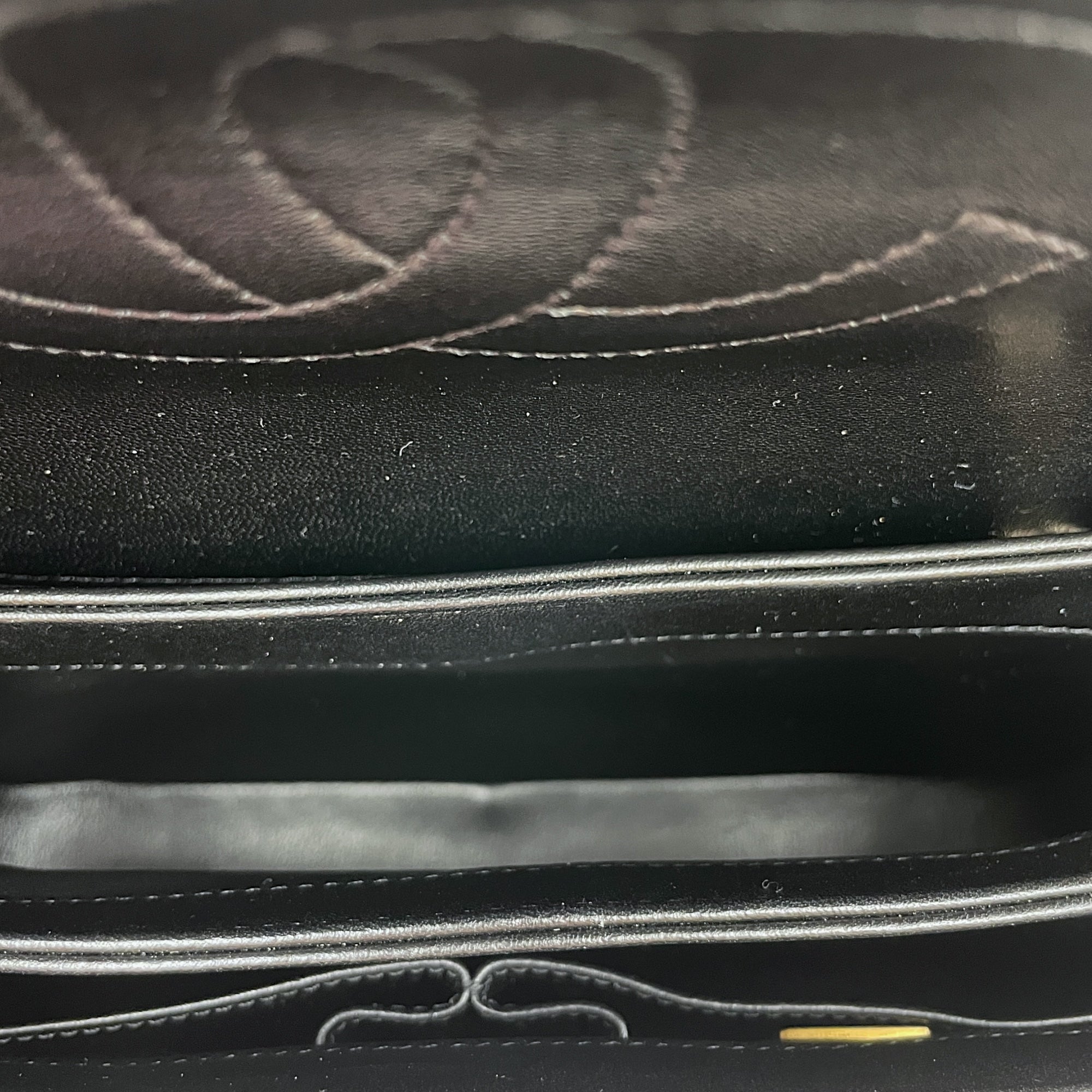 Quilted Trendy CC Black Top Handle in Lambskin, Gold hardware