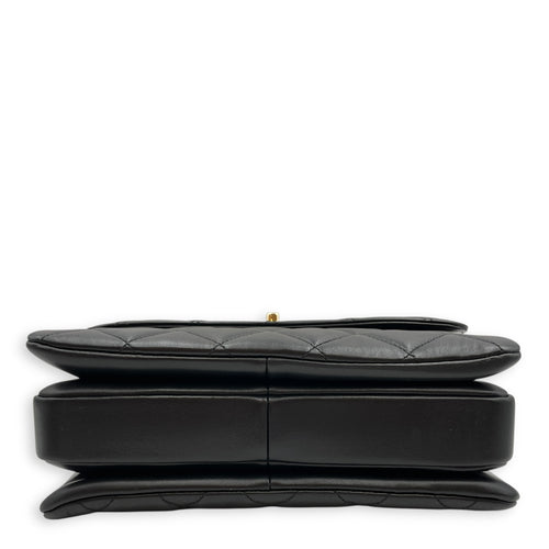 Quilted Trendy CC Black Top Handle in Lambskin, Gold hardware