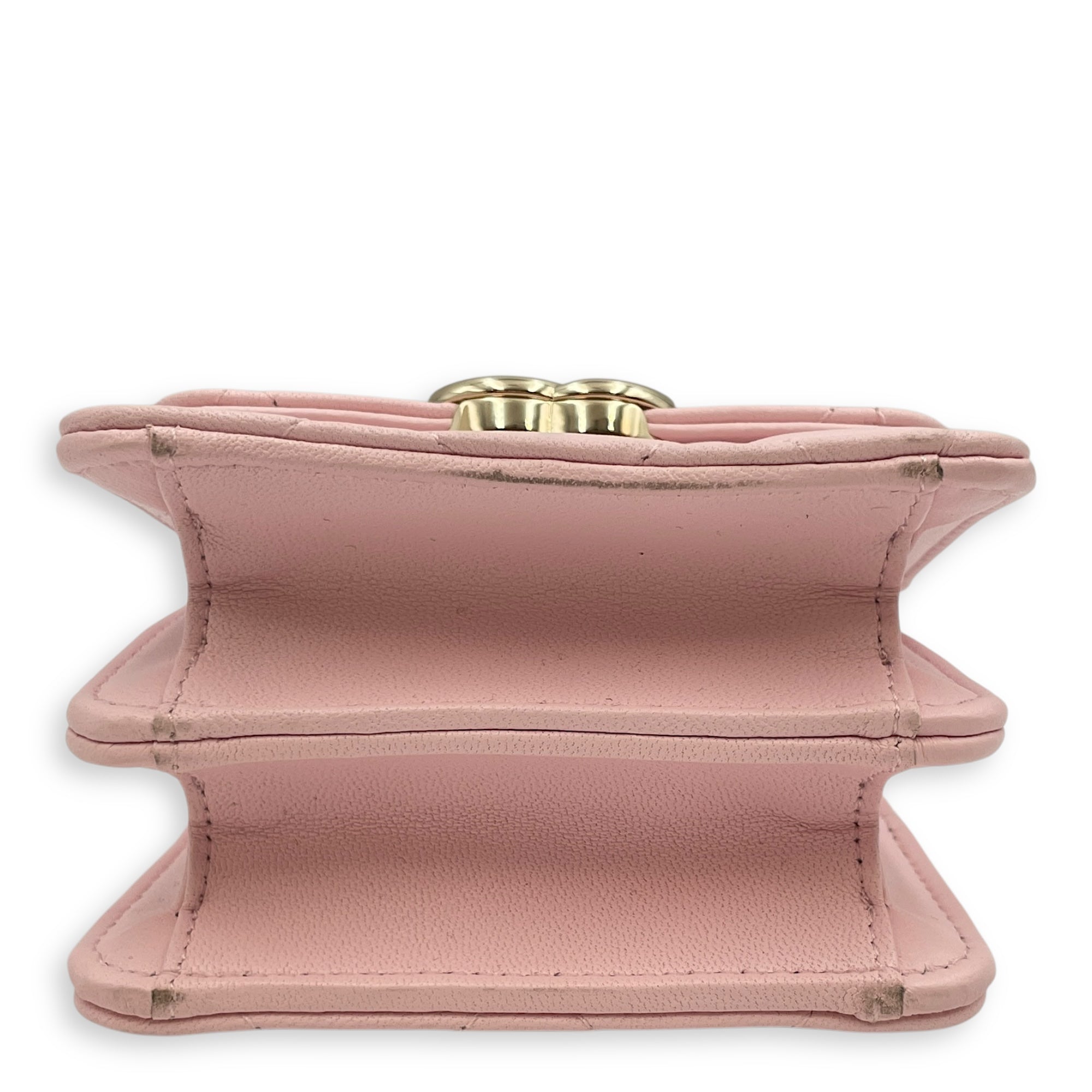 Mini Flap Pink Bag with Chain in Lambskin, Gold hardware