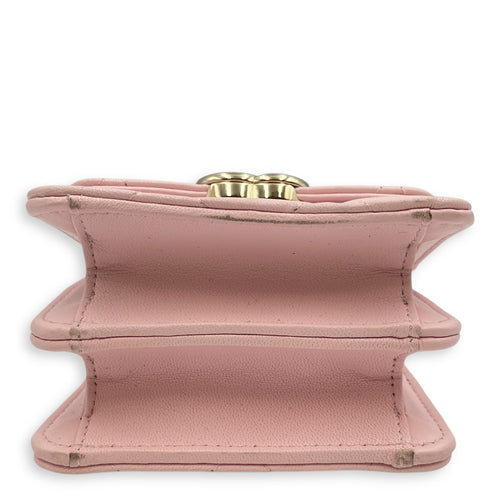 Mini Flap Pink Bag with Chain in Lambskin, Gold hardware