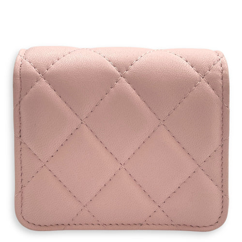 Mini Flap Pink Bag with Chain in Lambskin, Gold hardware