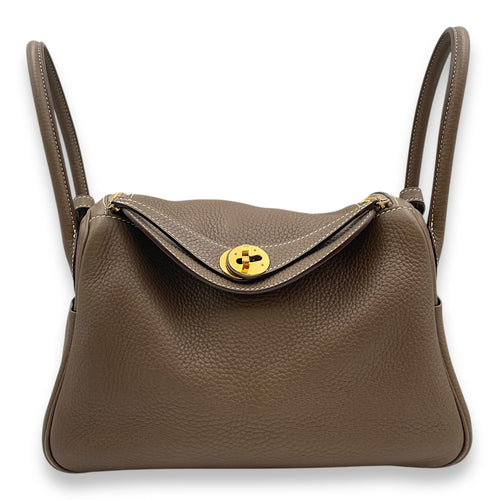 Lindy 26 Etoupe in Clemence, Gold hardware