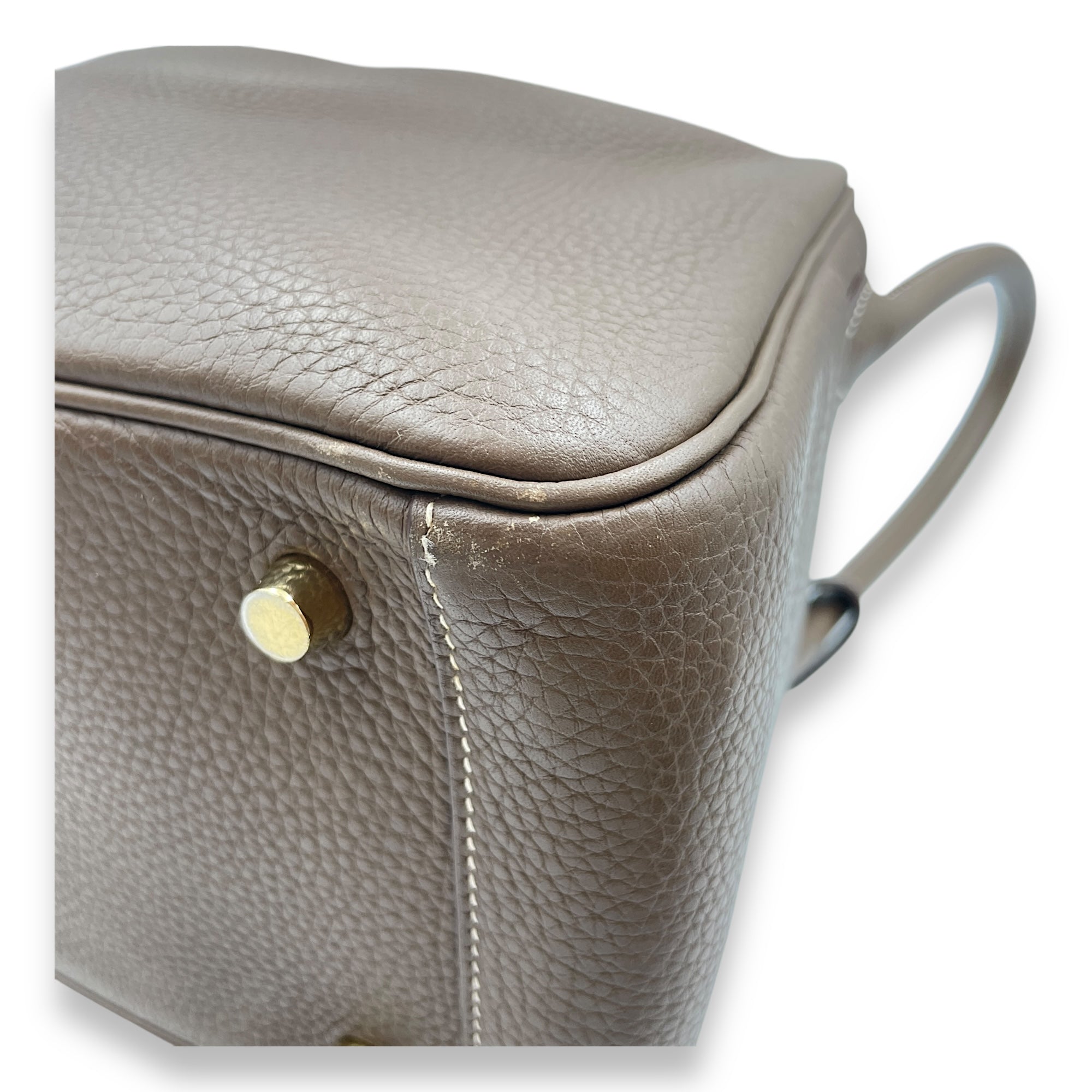 Lindy 26 Etoupe in Clemence, Gold hardware