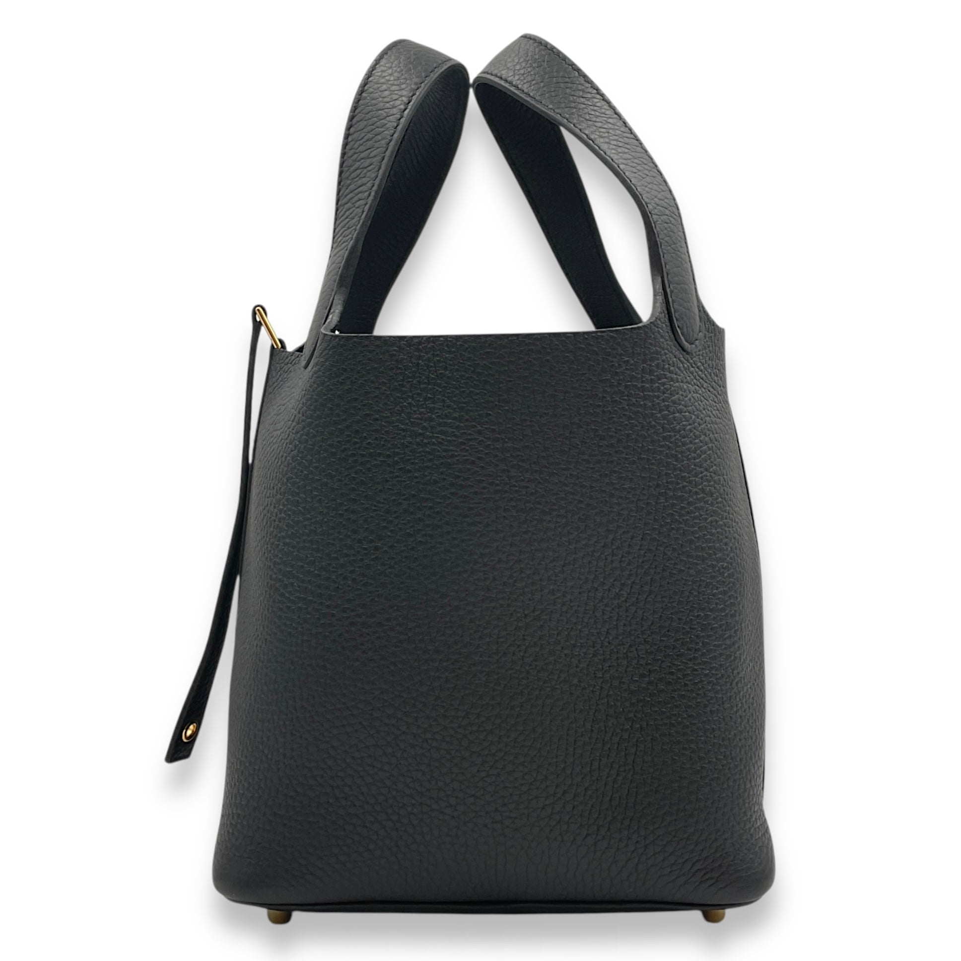Picotin 18 Black in Clemence, Gold hardware