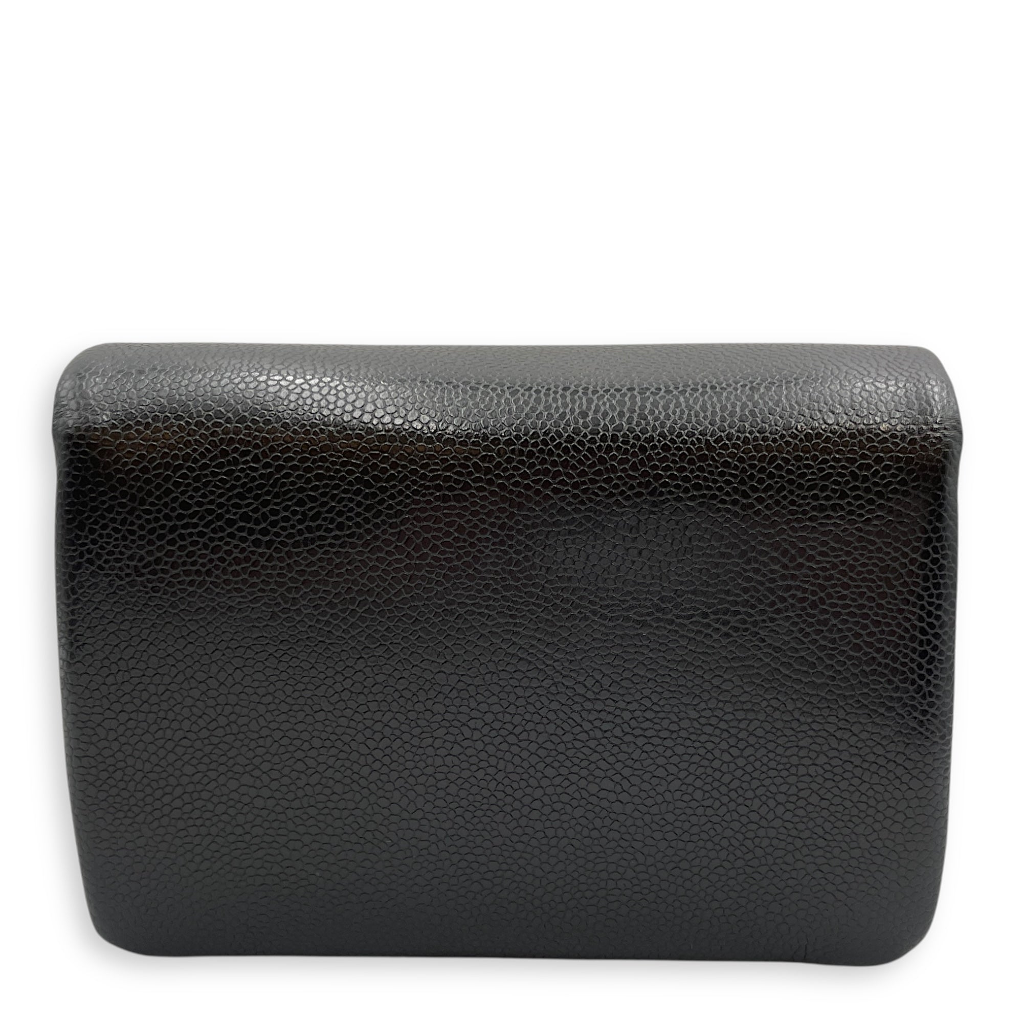 CC Flap Mini Black Crossbody Bag in Calfskin, Gold hardware