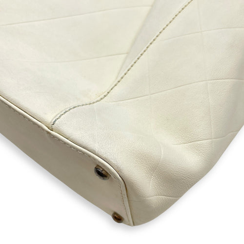 CC Chevron All Day Long Others White Tote Bag in Calfskin Brushed Palladium hardware CL2507-14372 10