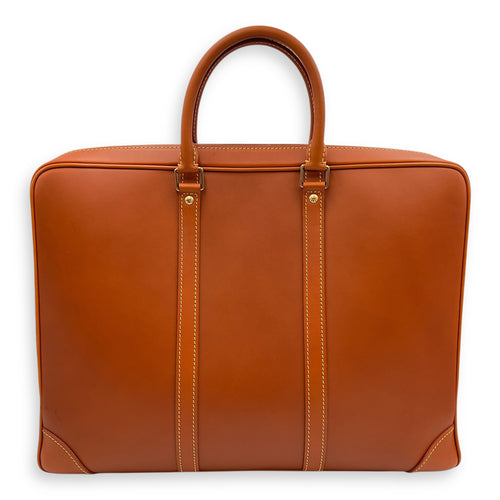 Nomade Porte Doc Voyage 40cm Brown Briefcase, Gold hardware