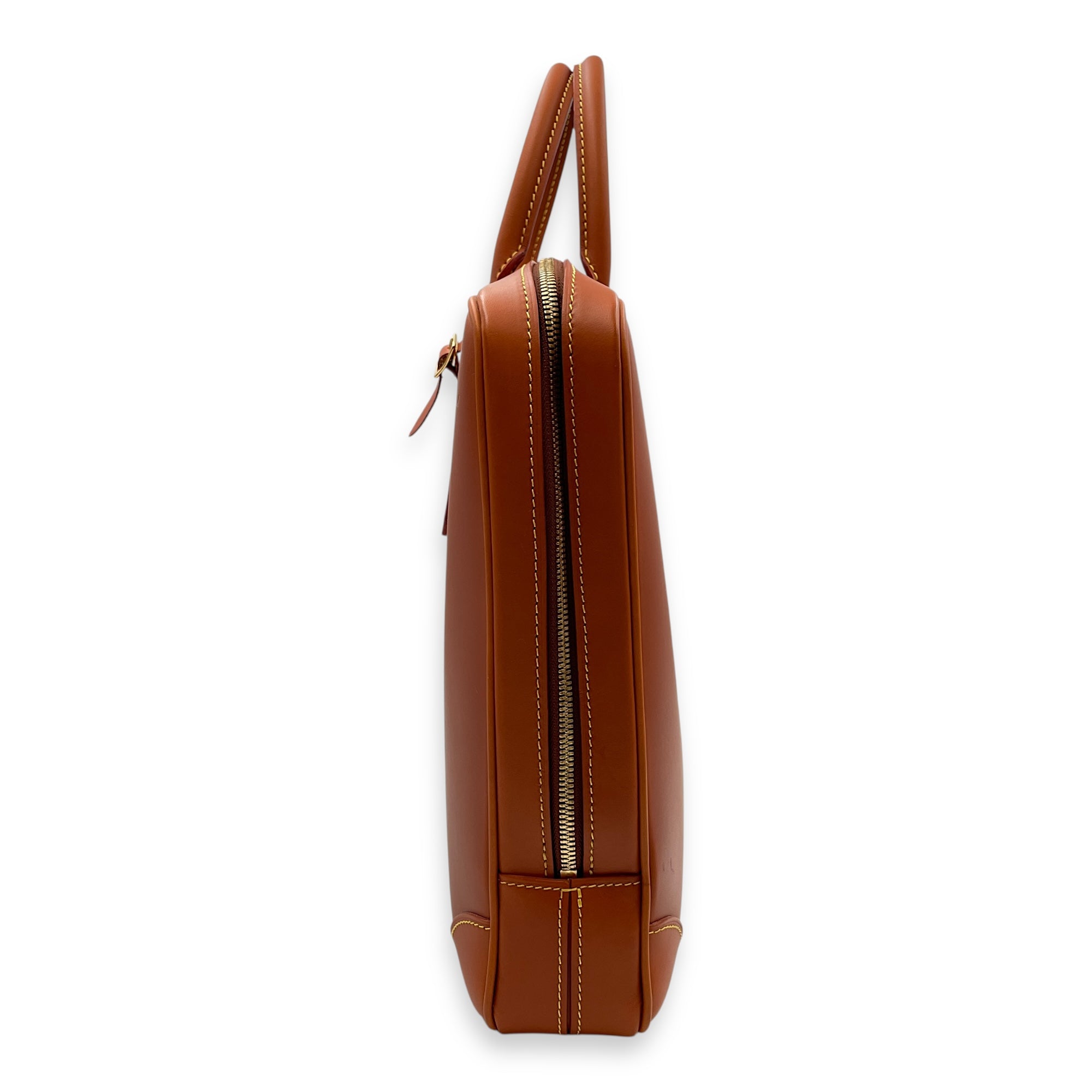 Nomade Porte Doc Voyage 40cm Brown Briefcase, Gold hardware