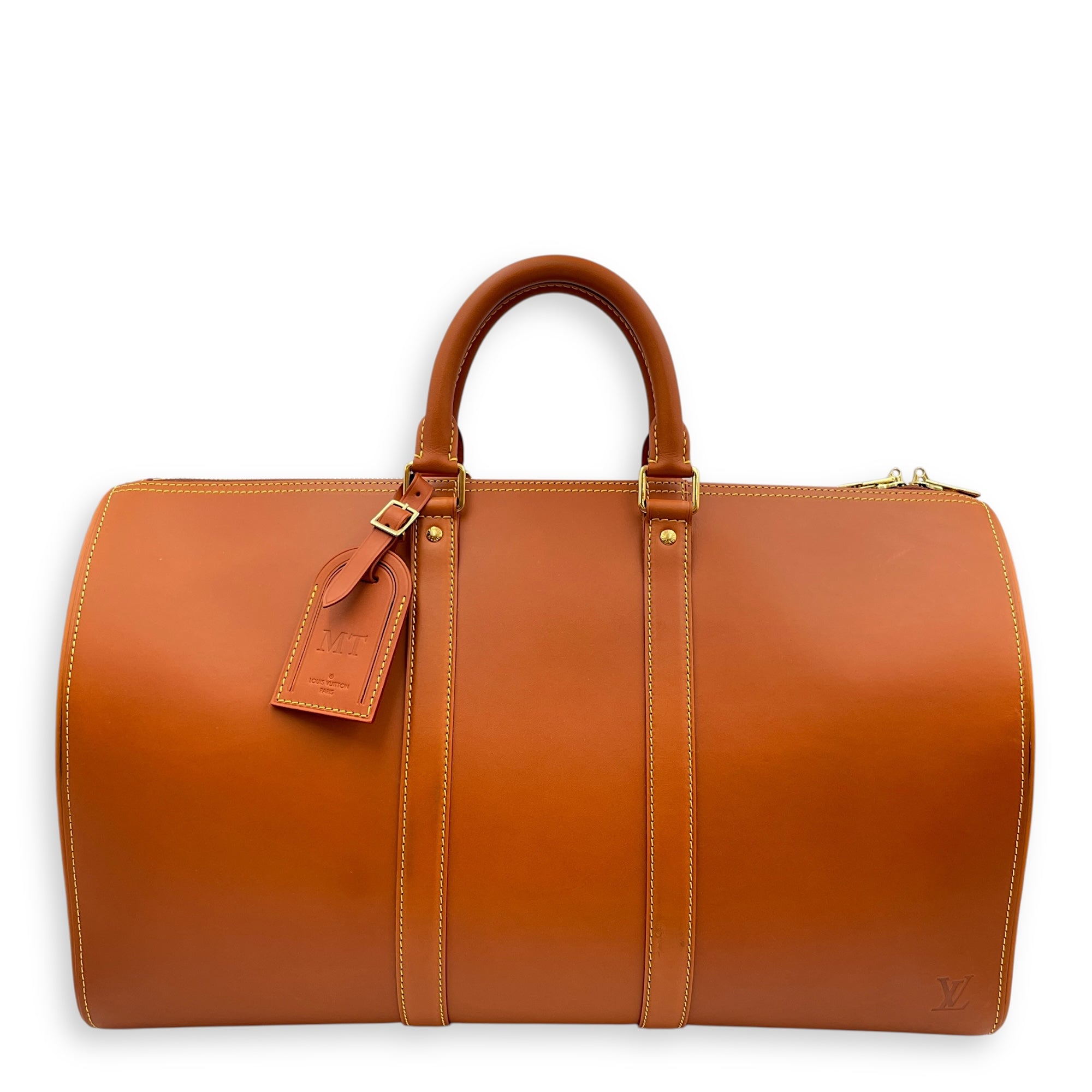 Keepall Bandouliere 45cm Brown Shoulder Bag in Nomad, Gold hardware