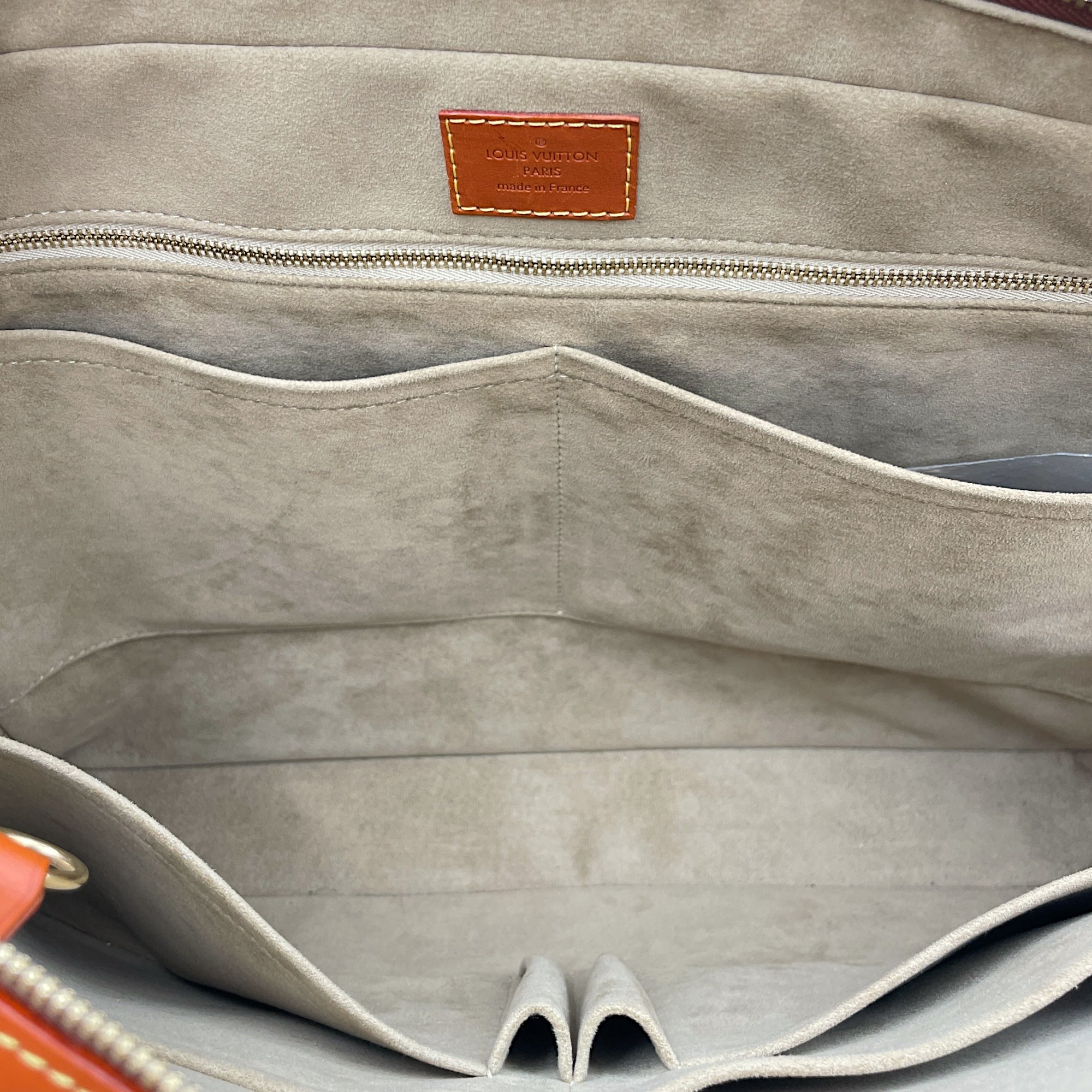 Nomade Porte Doc Voyage 40cm Brown Briefcase, Gold hardware