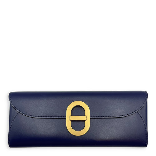 Maillon To Go Blue Saphir Wallet On Chain in Tadelakt Gold hardware