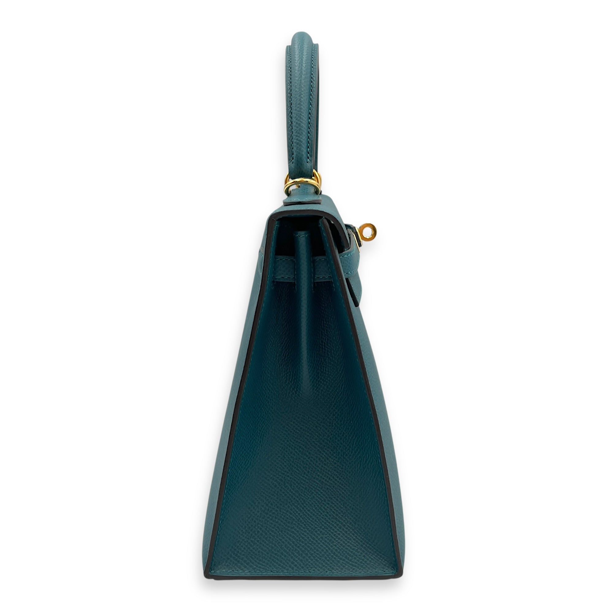 Sellier Kelly 25 Vert Bosphore in Epsom, Gold hardware