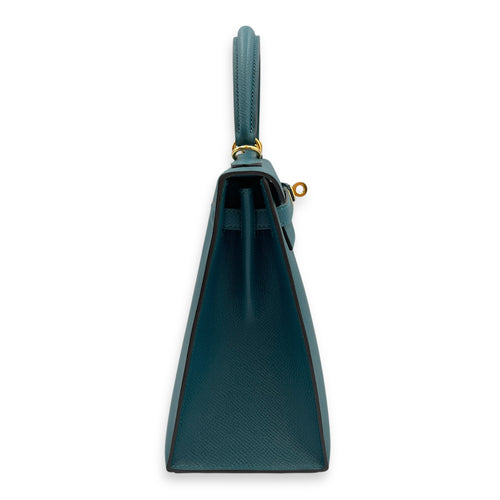 Sellier Kelly 25 Vert Bosphore in Epsom, Gold hardware