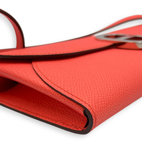 Maillon To Go Rose Texas Wallet On Chain in Epsom Palladium hardware
