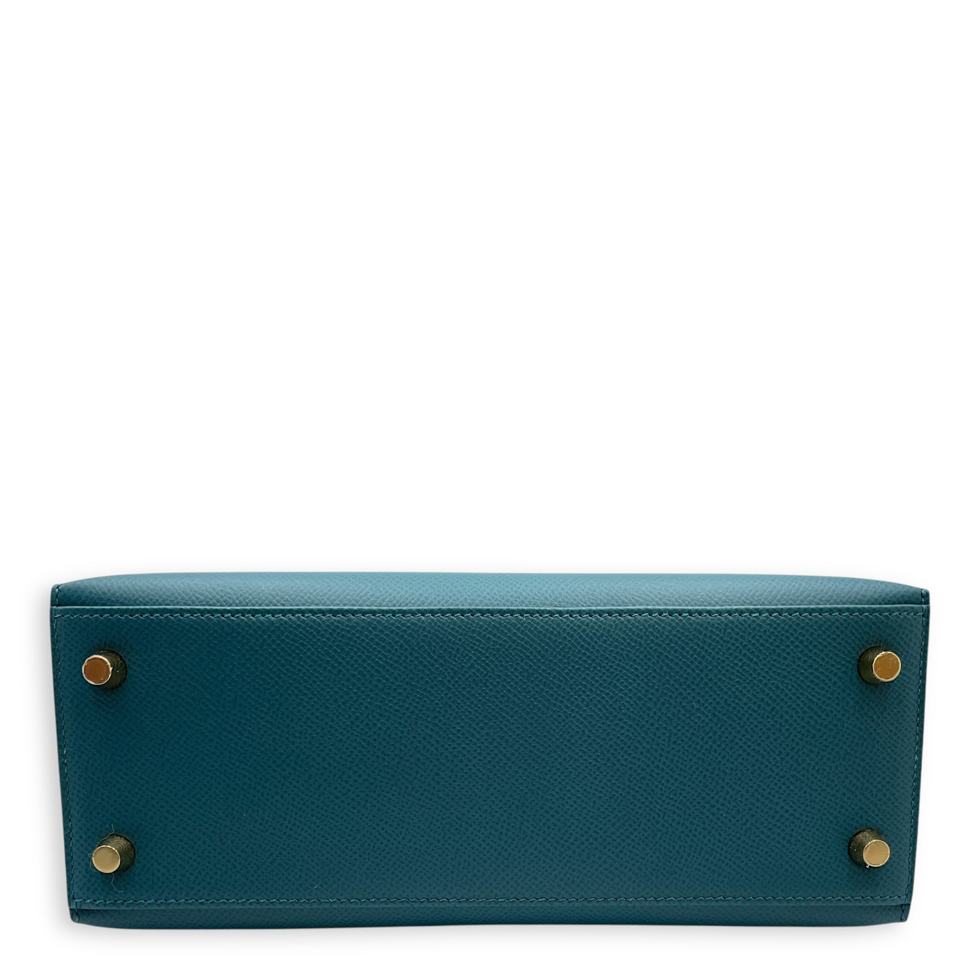Sellier Kelly 25 Vert Bosphore in Epsom, Gold hardware