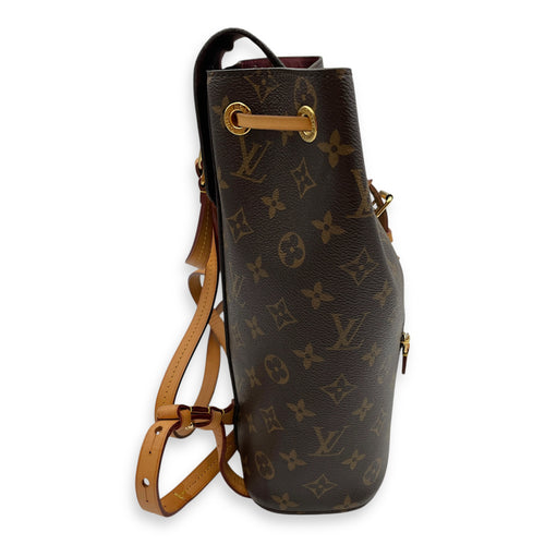 Monogram Montsouris Brown Backpack in Canvas, Gold hardware
