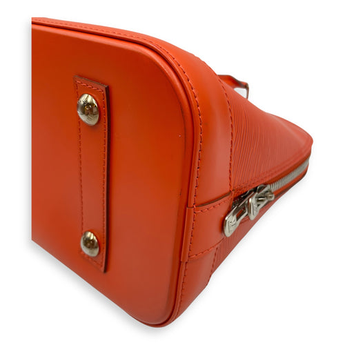 Epi Alma Medium Orange Top Handle Bag in Epi Leather, Silver hardware