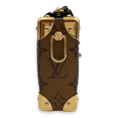 Slim Trunk Brown Monogram Crossbody Bag in Canvas, Gold hardware