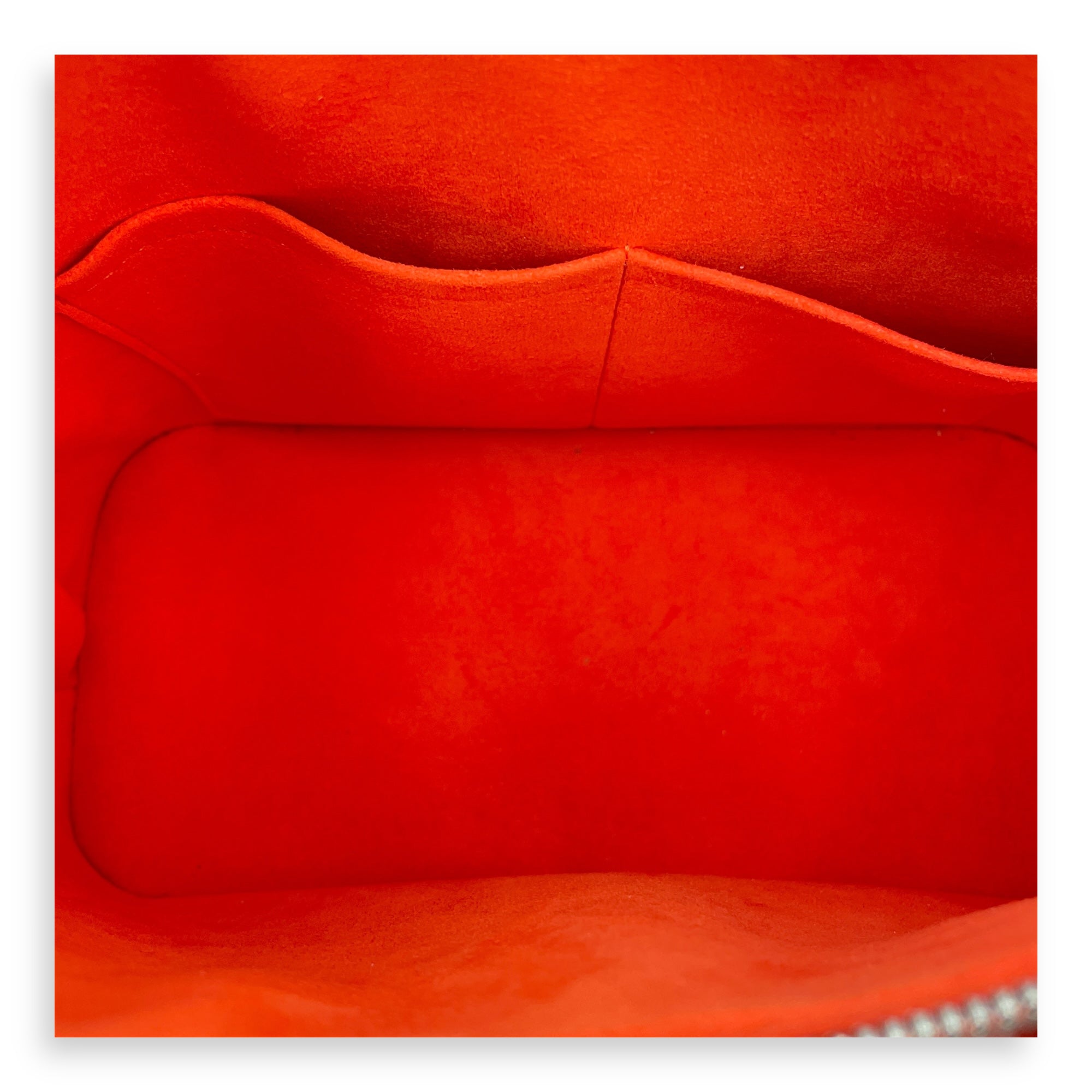 Epi Alma Medium Orange Top Handle Bag in Epi Leather, Silver hardware