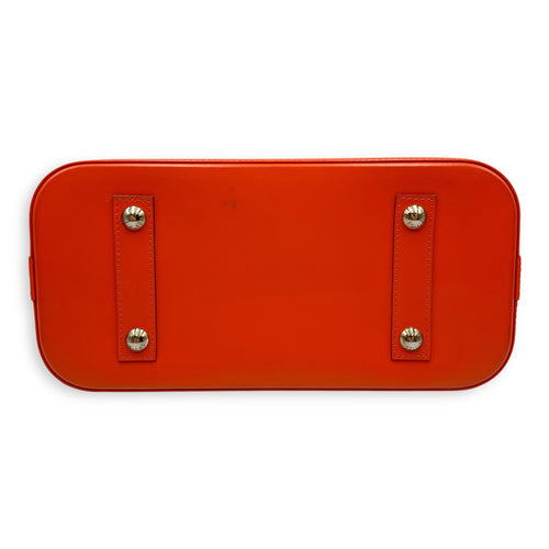 Epi Alma Medium Orange Top Handle Bag in Epi Leather, Silver hardware