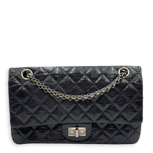 Reissue Others Blue Double Flap Bag in Distressed Leather Ruthenium hardware CL2507-14362 1