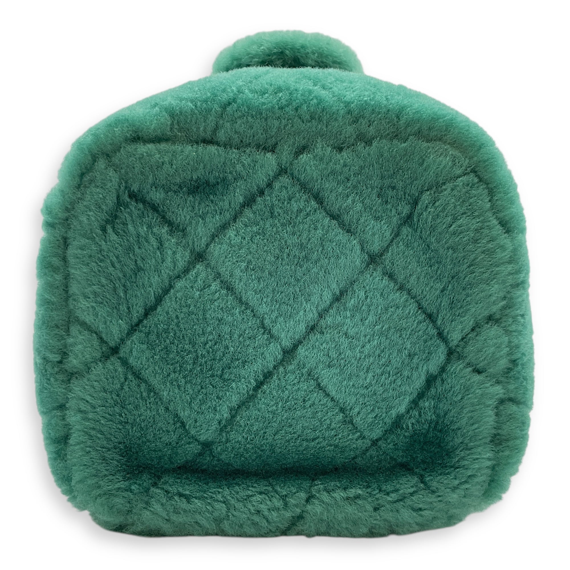 Shearling Quilted Vanity Green Shoulder Bag in Lambskin, Gold hardware