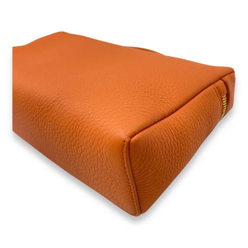 Extra Pocket 19 Orange Crossbody Bag in Calfskin, Gold hardware