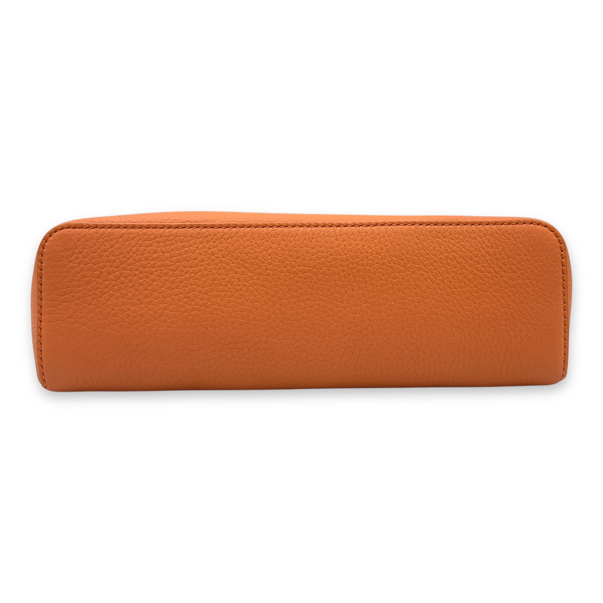 Extra Pocket 19 Orange Crossbody Bag in Calfskin, Gold hardware