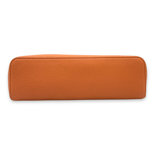 Extra Pocket 19 Orange Crossbody Bag in Calfskin, Gold hardware