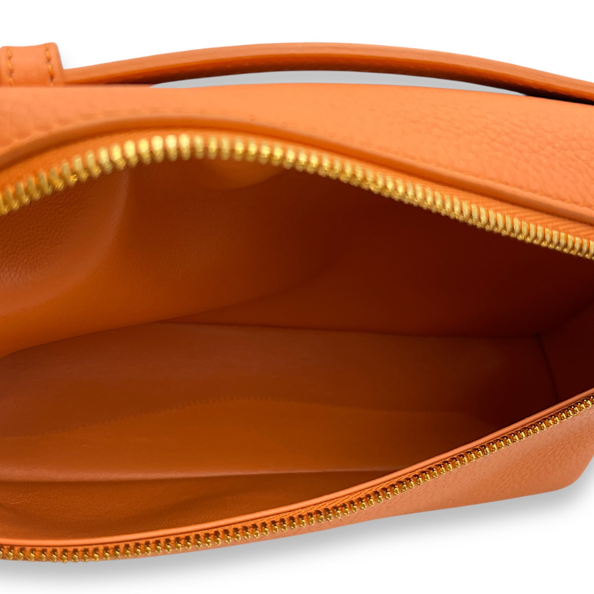 Extra Pocket 19 Orange Crossbody Bag in Calfskin, Gold hardware