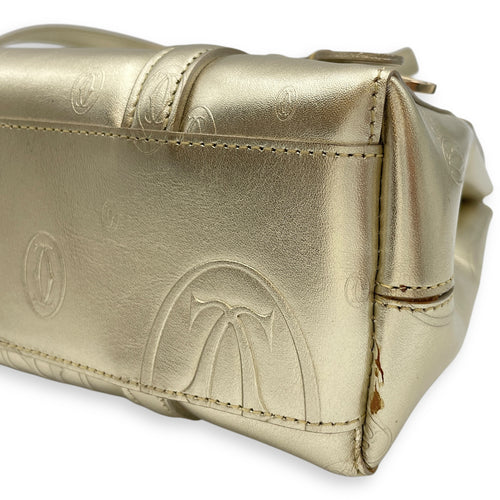 Happy Birthday Gold Top Handle Bag in Metallic, Brushed Gold hardware