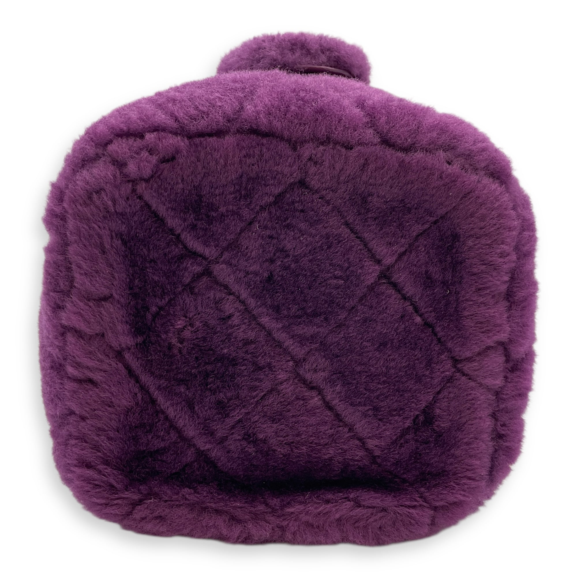 Shearling Quilted Vanity Purple Shoulder Bag in Lambskin, Gold hardware